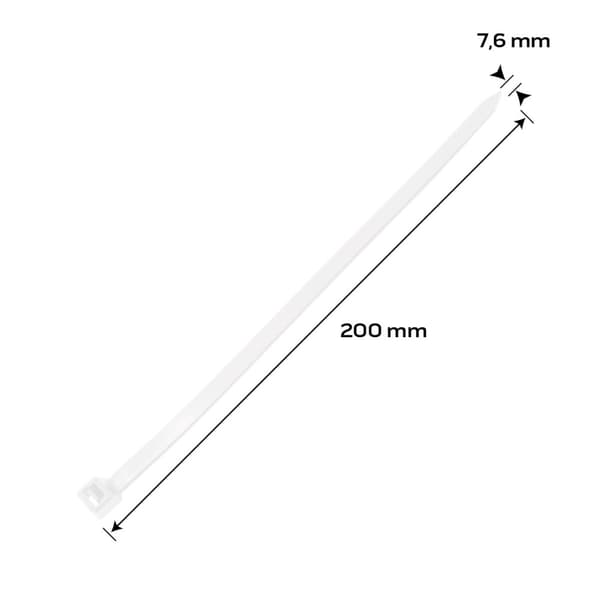 EXTREME buntband 7,6 × 200 mm, vit, 50 st.
