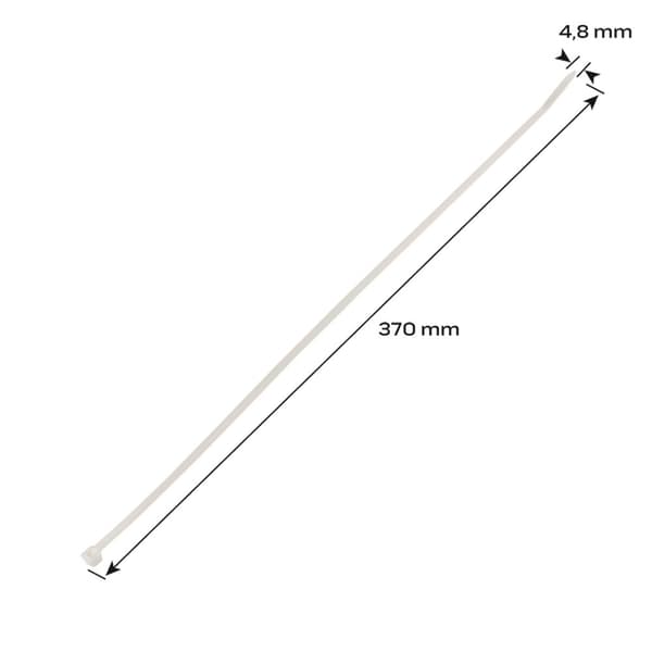 Nippusiteet 4,8 x 370 mm, 75 kpl, valkoinen