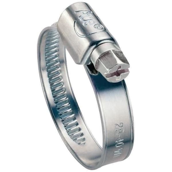 Rostfria klämmor - 13 mm - D: 24 till 36 mm - paket med 2