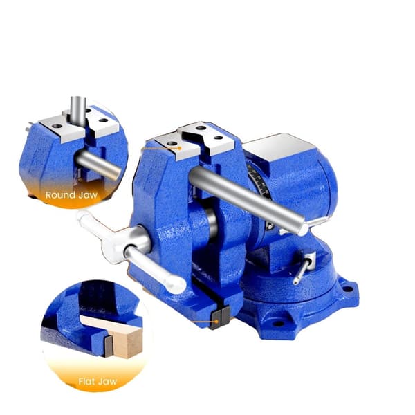 Professionel Bænkv vise, 360° Rotation, 100 mm Åbning, Holdbart Duktile Gussejern