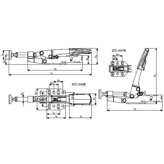 Horisontell klämklämma 25 mm med horisontell fästplatta STC-IHH15 Bessey