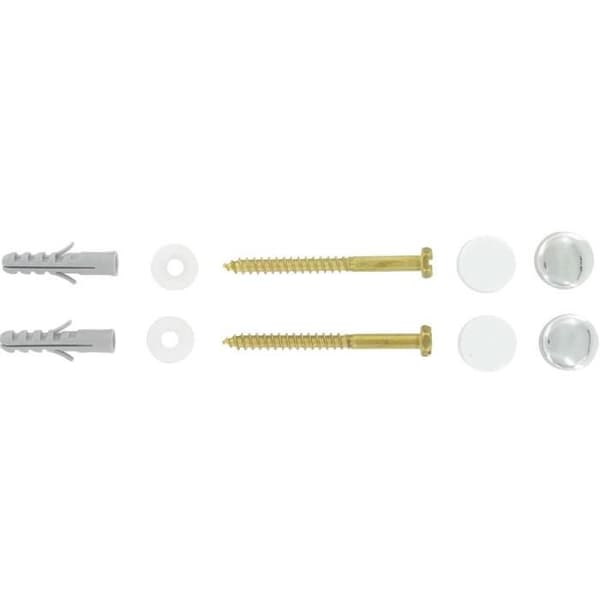 Plugg för att fästa toaletten i golvet Fischer 2 pluggar + 2 mässingsskruvar + 2 gyllene lock + 2 vita + brickor 6mmx70mm