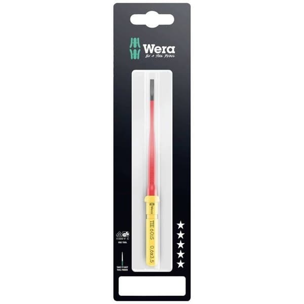 Wera Kraftform Kompakt VDE 60 iS 0,6x3,5x157 mm TIE SB för elektriker slitsskruv Utbytbart blad 3,5 mm