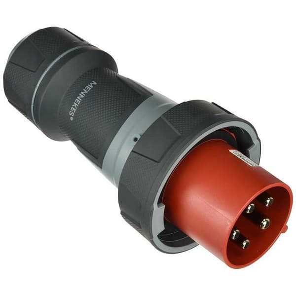 Mennekes Plug Power top Xtra med gummiyta, skydd IP 67, 6 timmar jordposition, 5 poler, 125 A