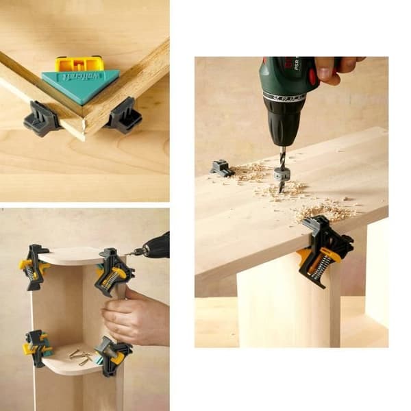 Vinkelklämma - wolfcraft - ES 22 - Set om 2 - För brädor från 10 till 22 mm - Enhandsmanövrering