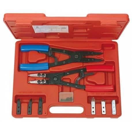Box med invändig och utvändig Circlips®-tång - KS TOOLS - Tångsats - Röd