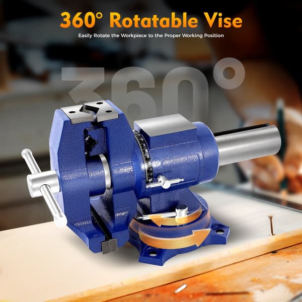 Mångsidig, tung bänkpress, 360° rotation, 125 mm öppningsbredd