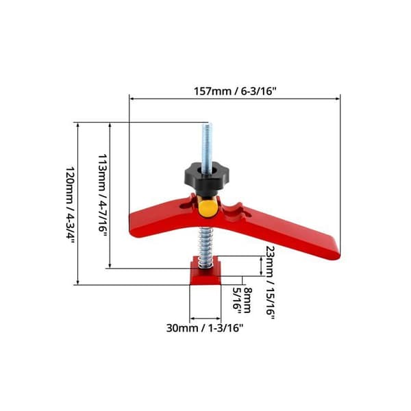 Etau - skruvstycke - gräshoppa Qwork - WD40505 - ® 2PCS Snabbt skruvstycke för T-skenesystem (M8)