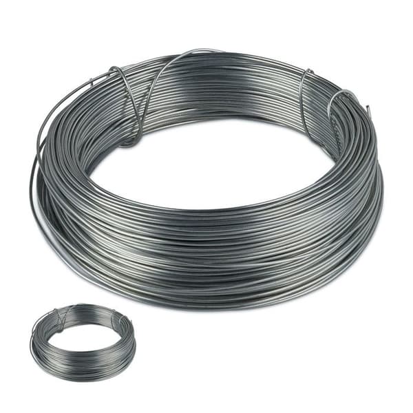 Relaxdays ligaturtråd, 2-pack, Ø 1mm, 50m lång, förzinkad, tunn, för trädgård & hantverk, rostfri, stål, silver