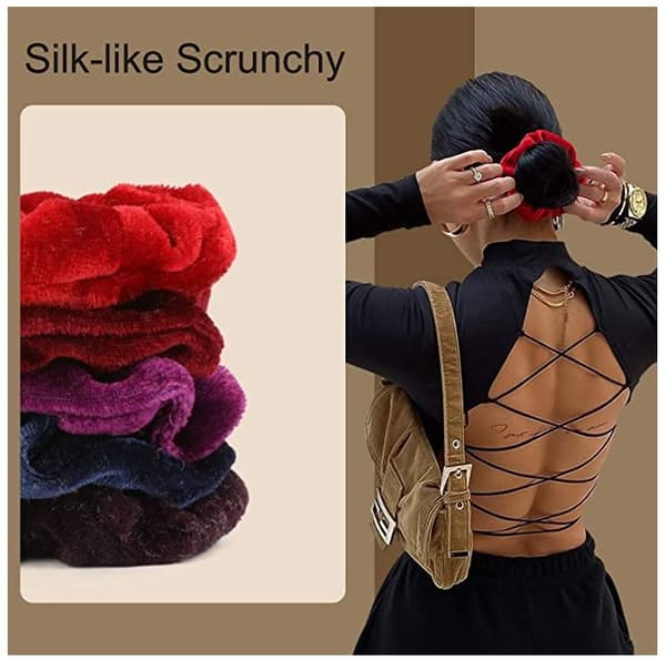 50'ers hår Scrunchies, fletninger hårbånd, Hårbånd MultiColor