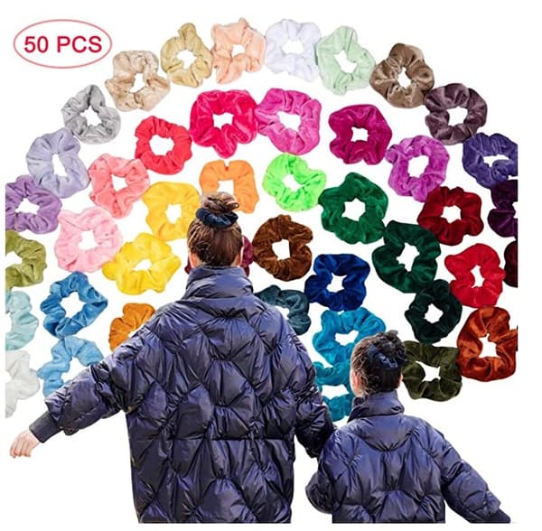 50'ers hår Scrunchies, fletninger hårbånd, Hårbånd MultiColor