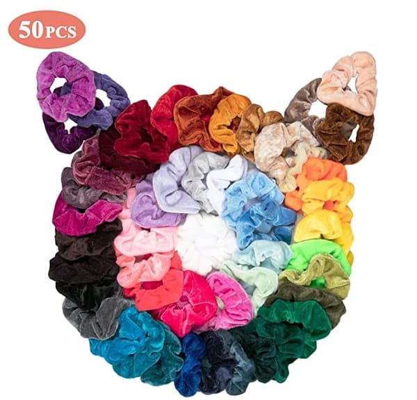 50'ers hår Scrunchies, fletninger hårbånd, Hårbånd MultiColor
