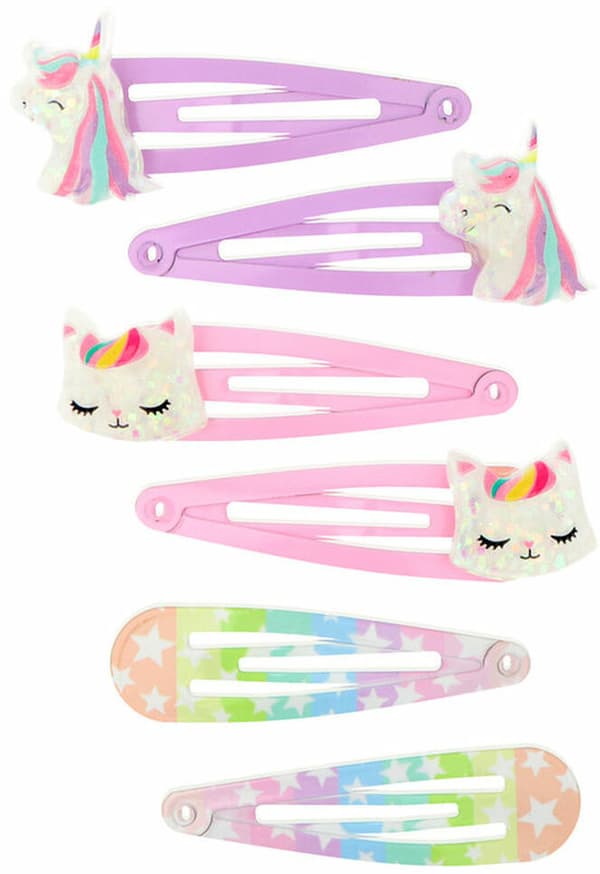 Hair Clips Inca   Multicolour Unicorn 6 Units