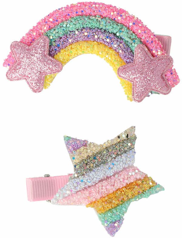 Hair Clips Inca Star Rainbow 2 Units