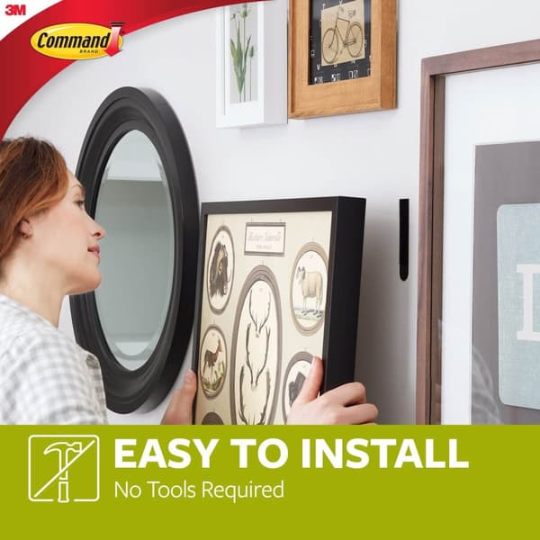 3M Command Adhesive Strips for Picture Hanging, 4 sett store, svart