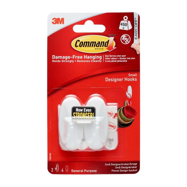 3M Command Små Designer krokar, Vit