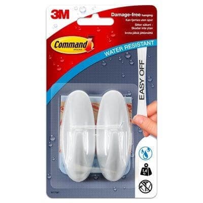 3M Kommandokrok, middels, 2 stk, hvit