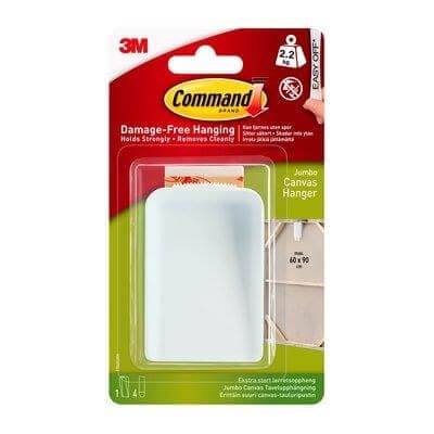3M Command Extra Large Canvas Suspension, 1 oppheng, 4 selvklebende strimler, hvit