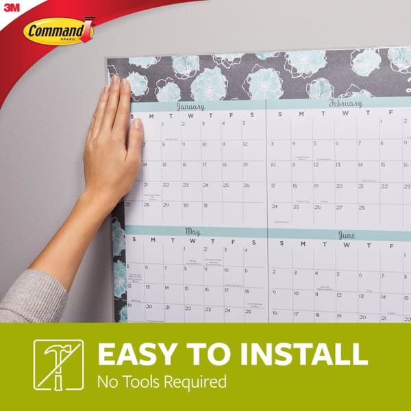 3M Command Poster Strips, 12 Strips, White