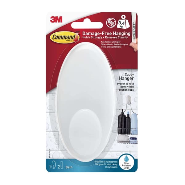 3M Command badehylleoppheng, hvit