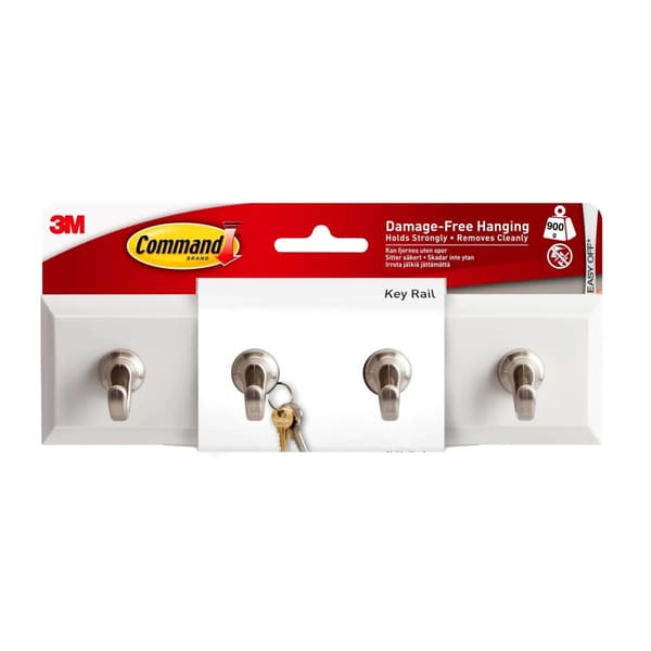 3M Command Nyckelupphäng med Quartzfinish, Creme/metal