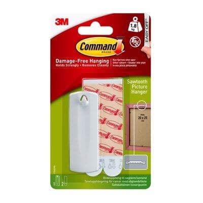3M Command krok "Sågtand" stora, vit + 2 strips