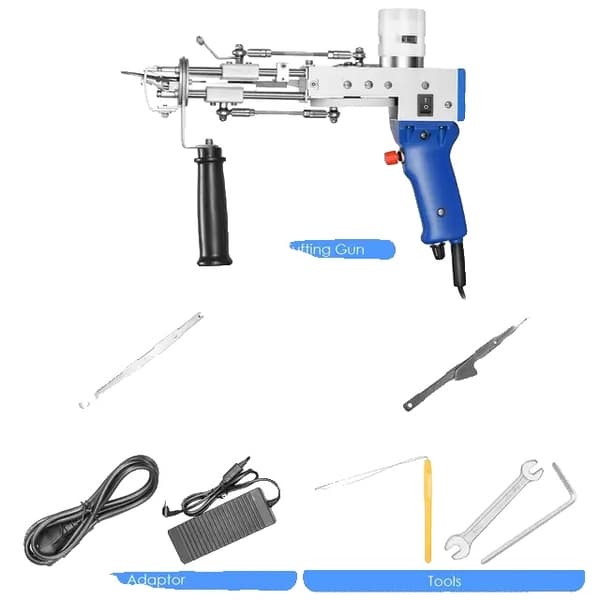 Elektrisk Tæppe Tufting Gun, Gør-det-selv Tæppe Fremstilling, 2 i 1 Funktionalitet, Justerbar Spænding, EU STIK 220V