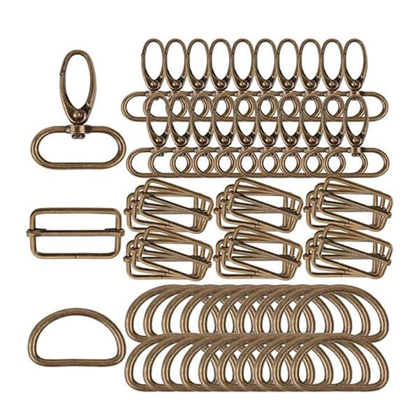 Sybehörstillbehör - Ej specificerat - Handväska Karbinhake - 60st metallspänne - 3,2 cm - Brons
