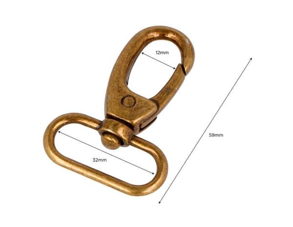 Innspiro - A15040302 - VELOX Mousqueton Anneau Ovala Zamak Guld Gammal 32 mm 3u.