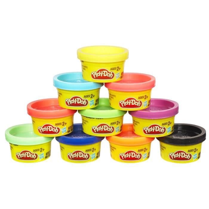 PLAY-DOH - 10 potter med modelleringspasta - Små potter til festrørfarver