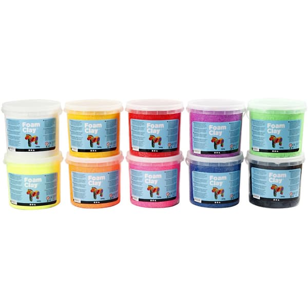 Foam Clay - Mixade Färger - 10 x 560 g