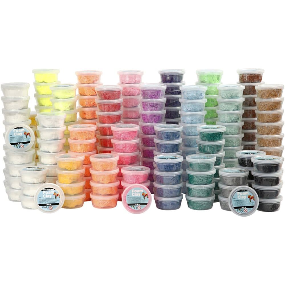 Storpack - Foam Clay - Mixade färger - 220 burkar