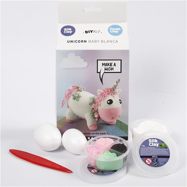 DIY Funny Friends Modeller - Enhörning Rosa - Silk Clay Lera
