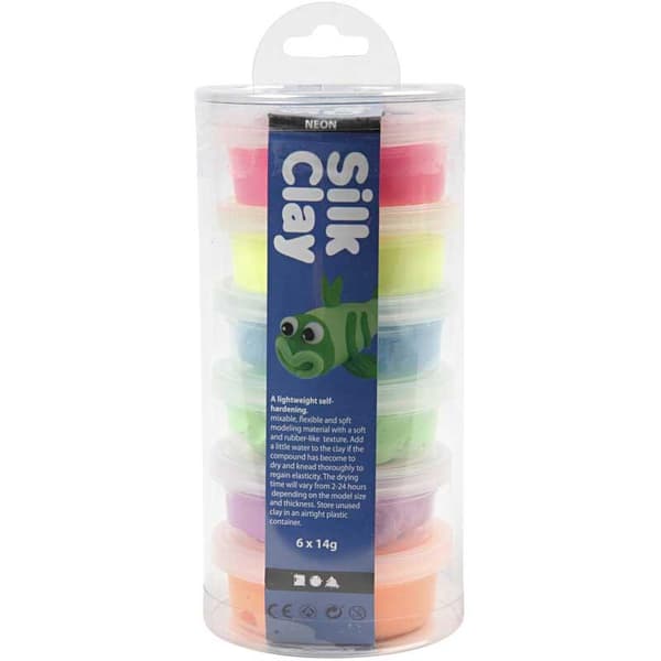 Silk Clay - Mixade färger - Neon - 6x14 g