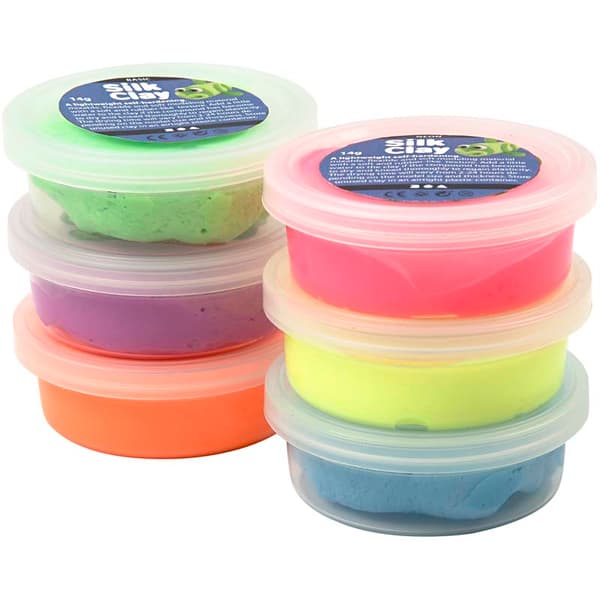 Silk Clay - Mixade färger - Neon - 6x14 g
