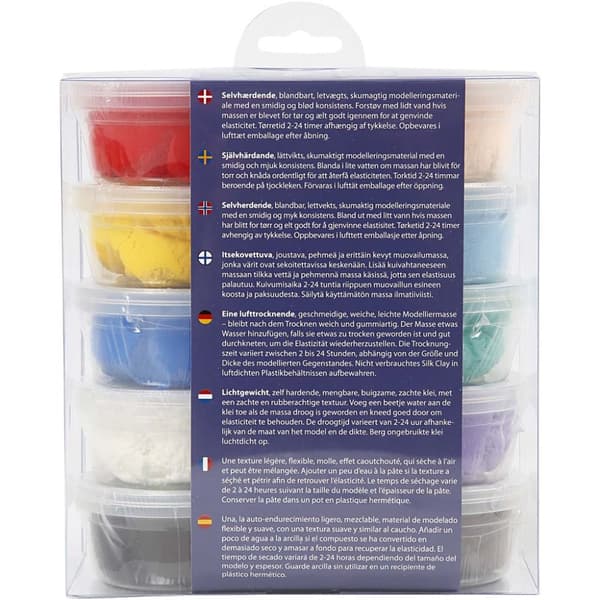 Silk Clay Mixade färger - Basic 1 - 10 st burkar á 40 gr