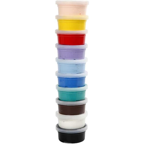 Silk Clay Mixade färger - Basic 1 - 10 st burkar á 40 gr