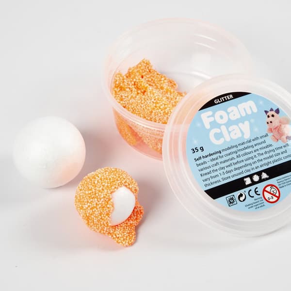 Foam Clay - Mixade färger - Glitter - 10 x 35 g