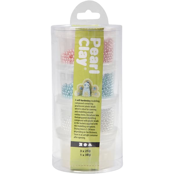 Pearl Clay Lera 3-pack - Ljusblå, Vit, Rosa