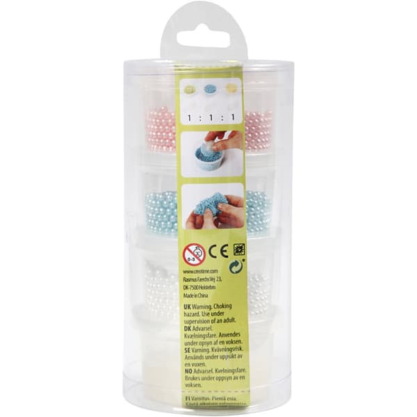 Pearl Clay Lera 3-pack - Ljusblå, Vit, Rosa
