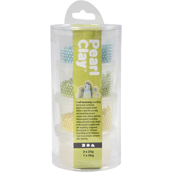 Pearl Clay Lera 3-pack - Ljusblå, grön, gul
