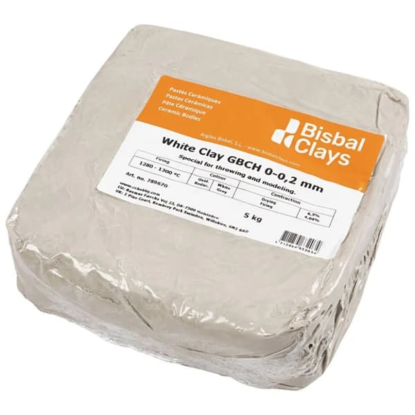 Stengodslera till Keramik Råvit - Bisbal Clays - 5 kg