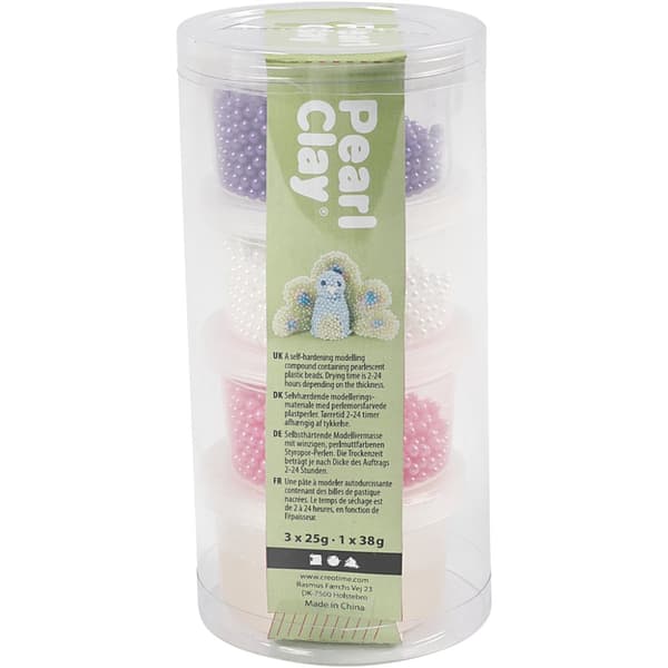 Pearl Clay Lera 3-pack -  Vit, Lila & Rosa