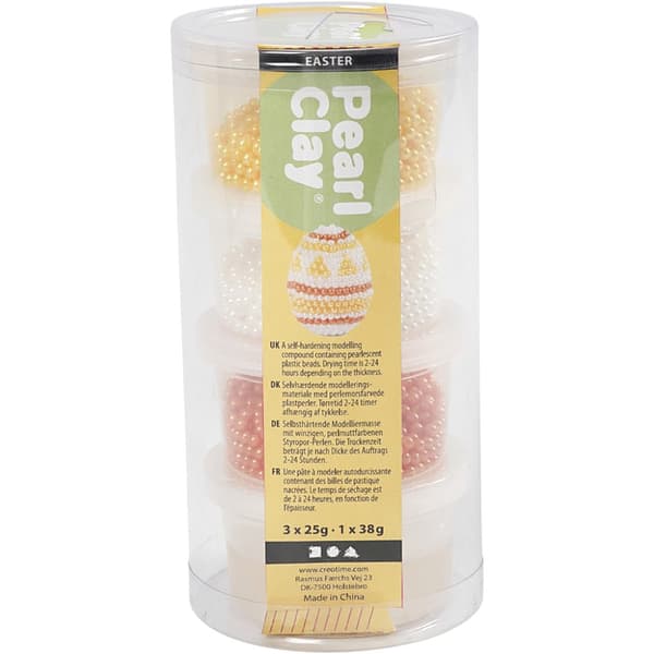 Pearl Clay Lera 3-pack - Gul, Vit & Orange