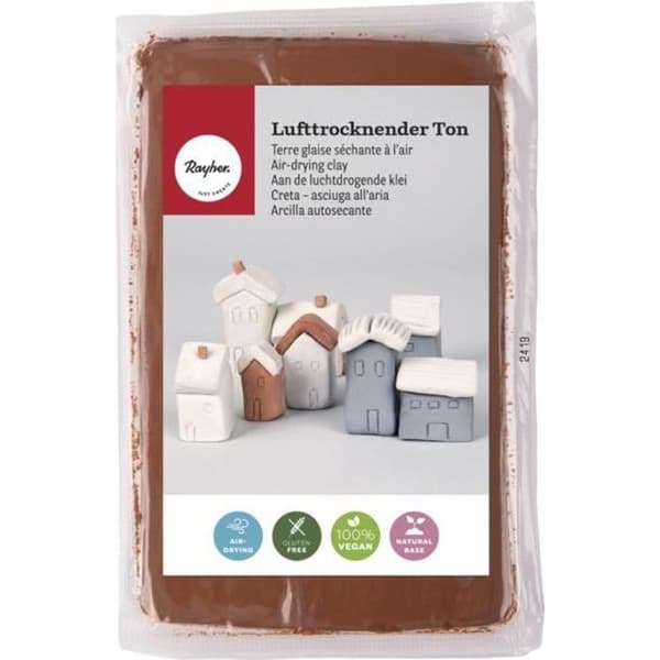 Självhärdande lera - Ej specificerad - Mörkbrun - 1 kg - Lätt att arbeta - Lufttorka