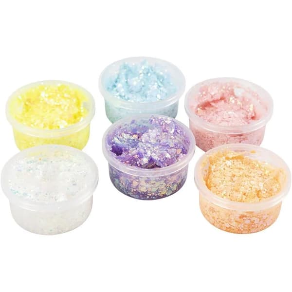 Glitter Clay Lera - Pastellfärger - 6 Färger x 20 ml