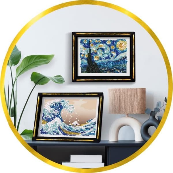 Kit för kreativt skapande - LANSAY - Kollektion Paljetter - Den Stora Vågen - Hokusai - Från 14 år