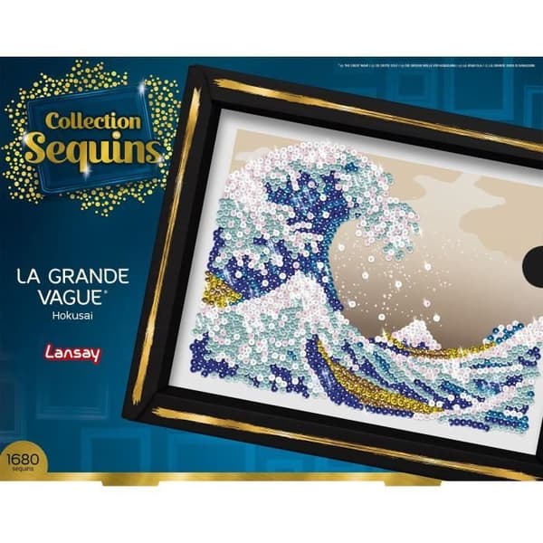 Kit för kreativt skapande - LANSAY - Kollektion Paljetter - Den Stora Vågen - Hokusai - Från 14 år