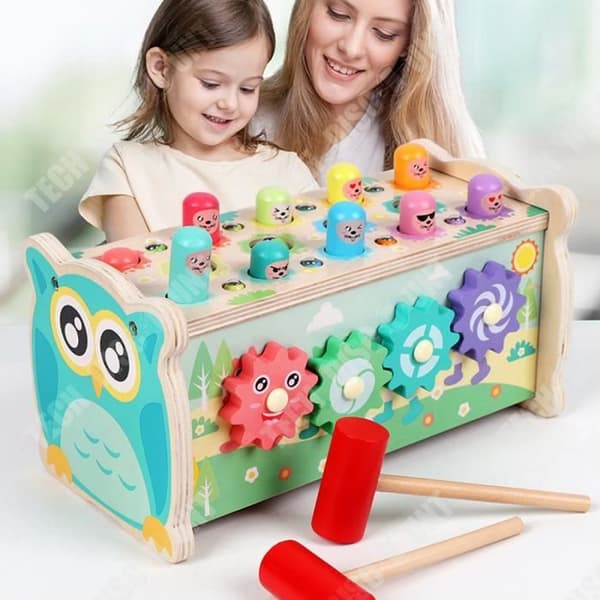 TD® multifunktionell uggla som spelar hamster, pedagogisk leksak för barn att slå piano, lyssnande och koncentrationsförmåga