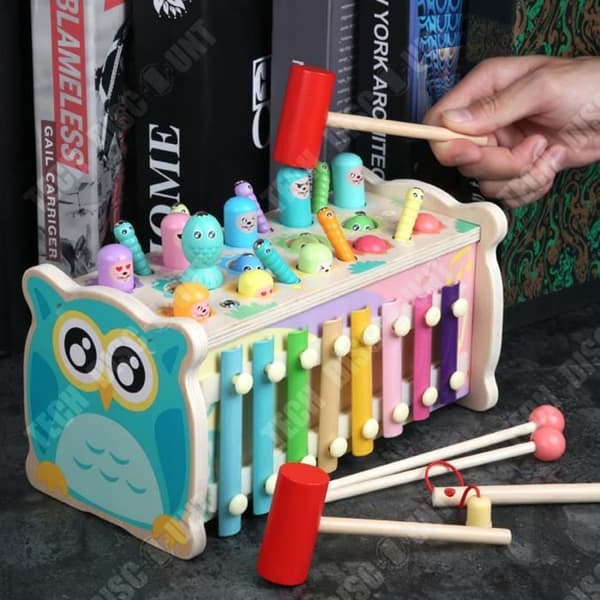 TD® multifunktionell uggla som spelar hamster, pedagogisk leksak för barn att slå piano, lyssnande och koncentrationsförmåga